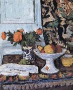 George Leslie Hunter Still Life with Fruit and Marigolds in a Chinese Vase oil painting